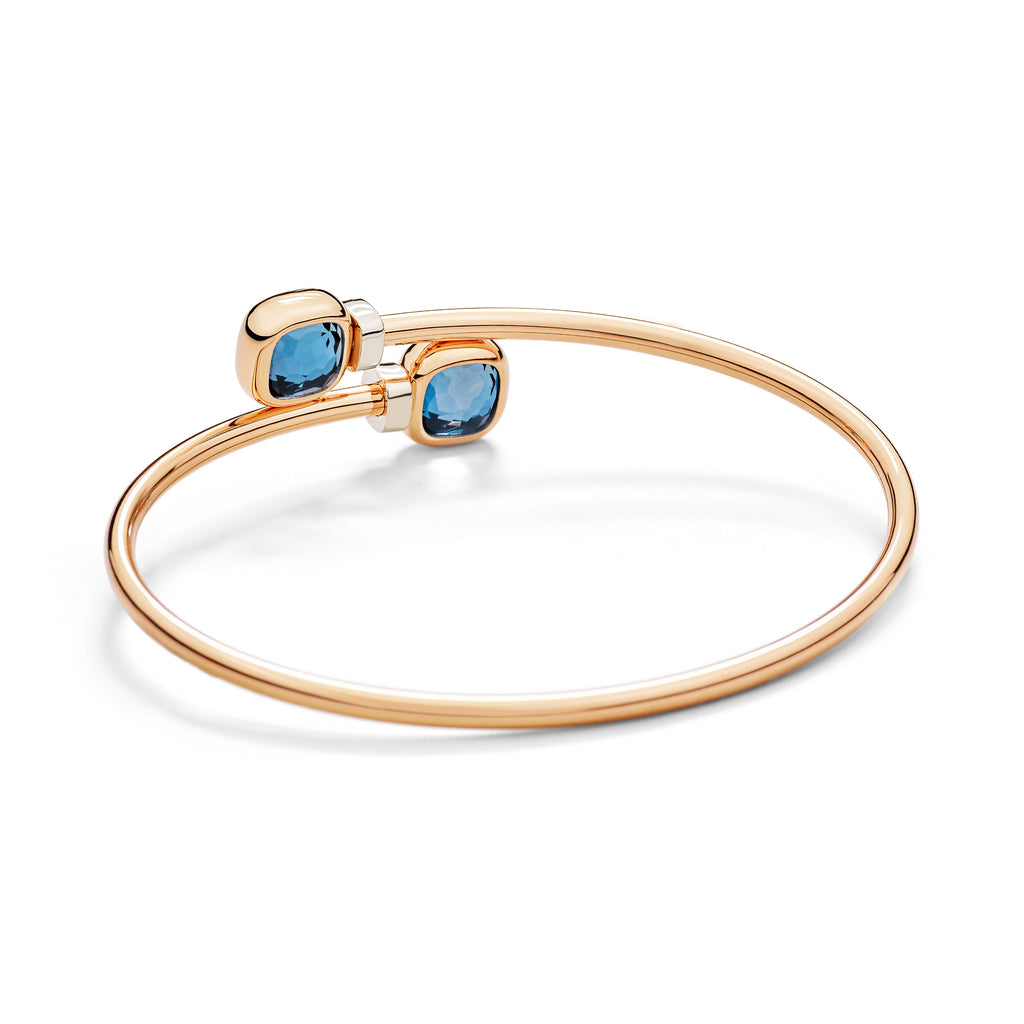Pomellato Nudo Mini Armreif (PBC5020O6WHRDB0TL) aus Bicolor-Gold mit Diamant und Topas