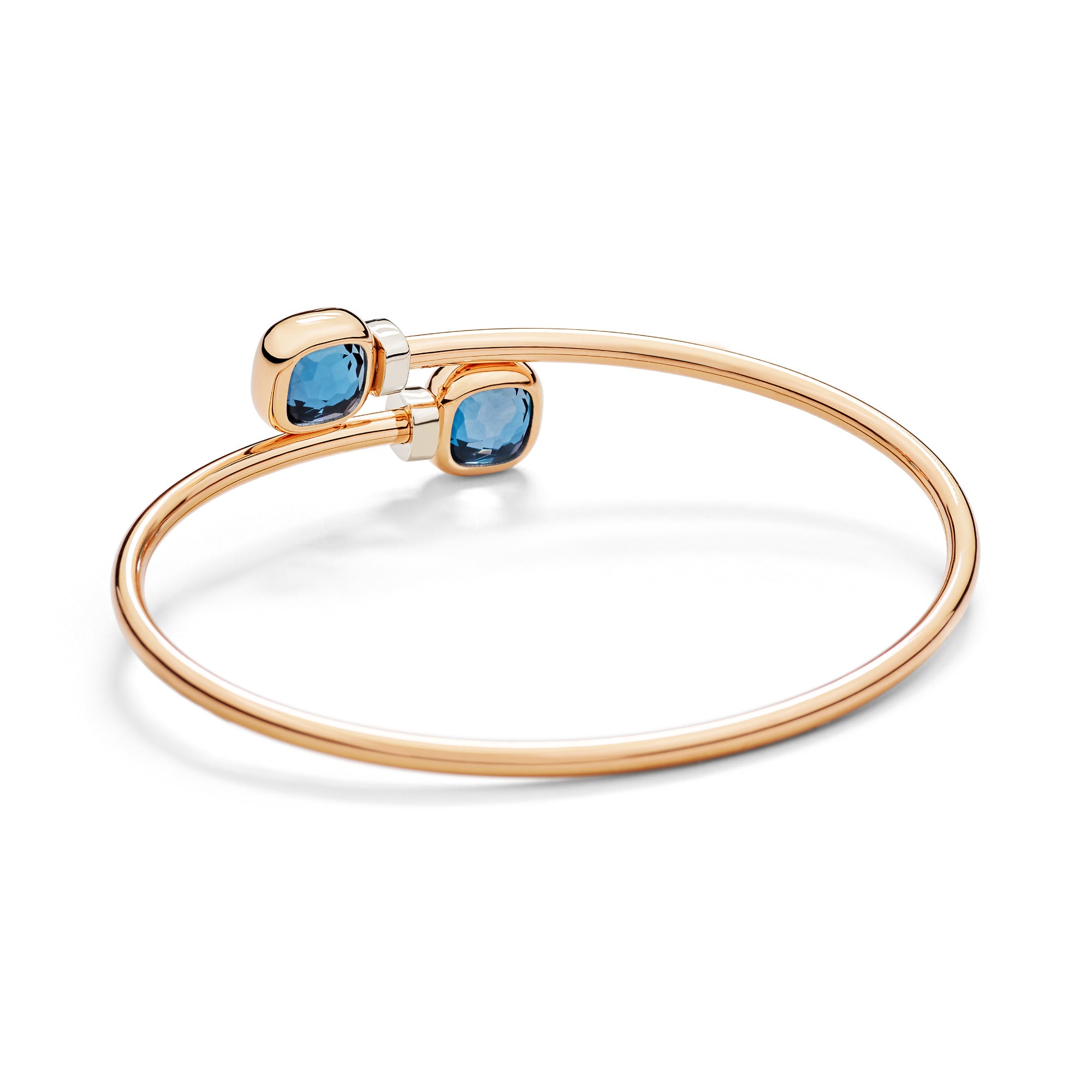 Pomellato Nudo Mini Armreif (PBC5020O6WHRDB0TL) aus Bicolor-Gold mit Diamant und Topas