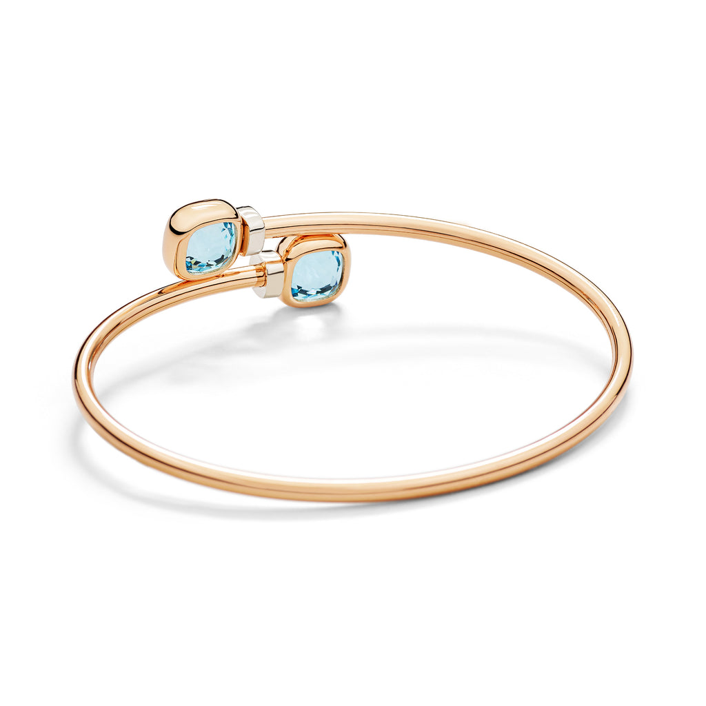 Pomellato Nudo Mini Armreif (PBC5020O6WHRDB0YY) aus Bicolor-Gold mit Diamant und Topas