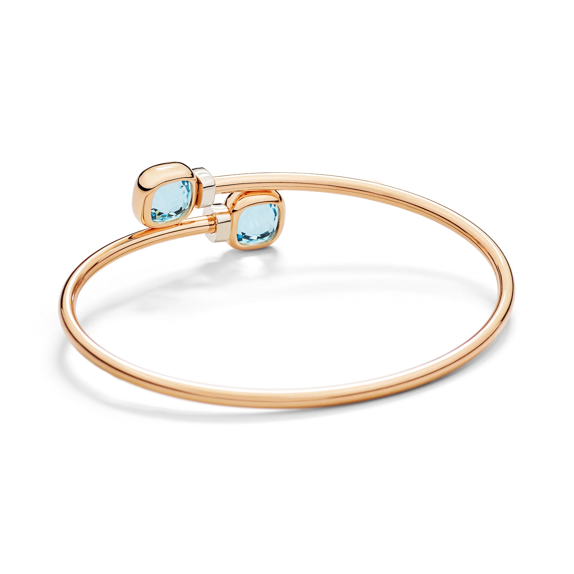 Pomellato Nudo Mini Armreif (PBC5020O6WHRDB0YY) aus Bicolor-Gold mit Diamant und Topas