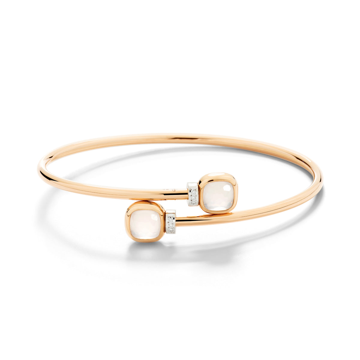 Pomellato Nudo Mini Armreif (PBC5020O6WHRDBQLT) aus Bicolor-Gold mit Diamant