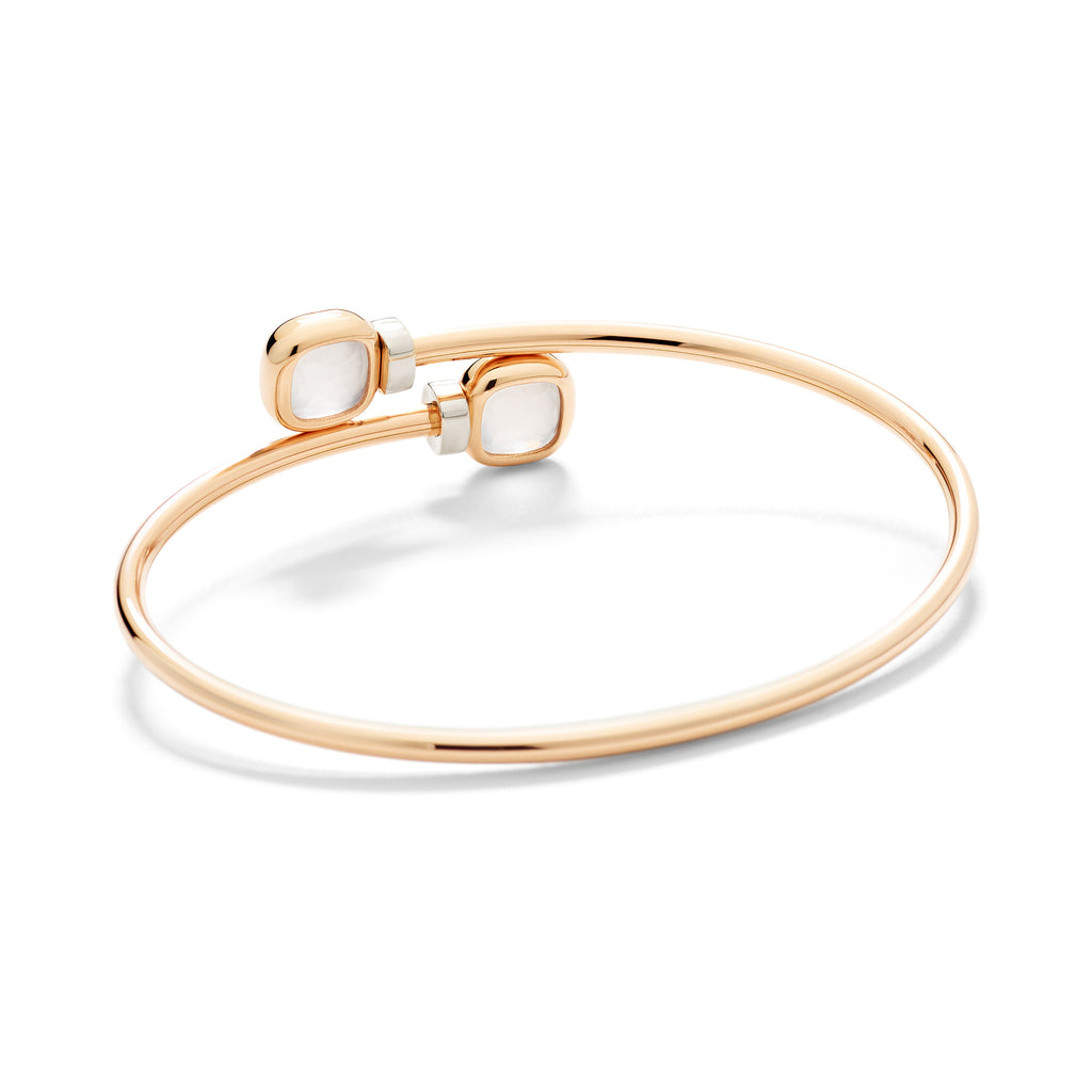Pomellato Nudo Mini Armreif (PBC5020O6WHRDBQLT) aus Bicolor-Gold mit Diamant