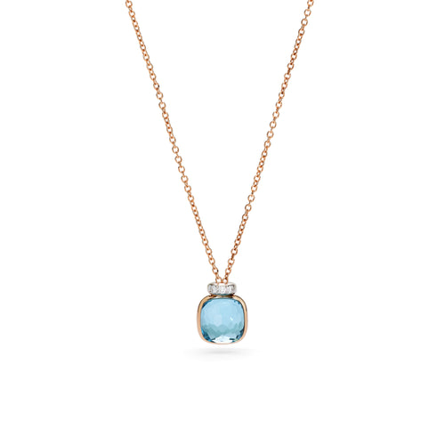 Pomellato Nudo Mini Halskette mit Anhänger (PCC5020O6WHRDB0YY) aus Bicolor-Gold mit Diamant und Topas