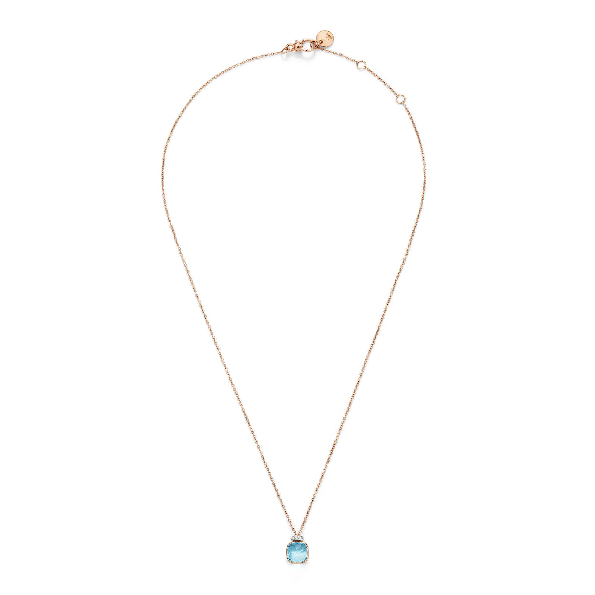 Pomellato Nudo Mini Halskette mit Anhänger (PCC5020O6WHRDB0YY) aus Bicolor-Gold mit Diamant und Topas