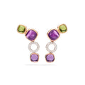 Pomellato Nudo Ohrhänger (POC6021O6WHRBPEIY) aus Bicolor-Gold mit Amethyst, Diamant und Peridot