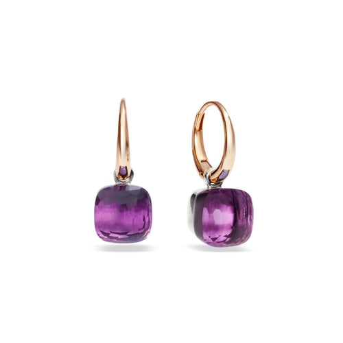 Pomellato Nudo Ohrringe (POB2010O6000000OI) aus Bicolor-Gold mit Amethyst