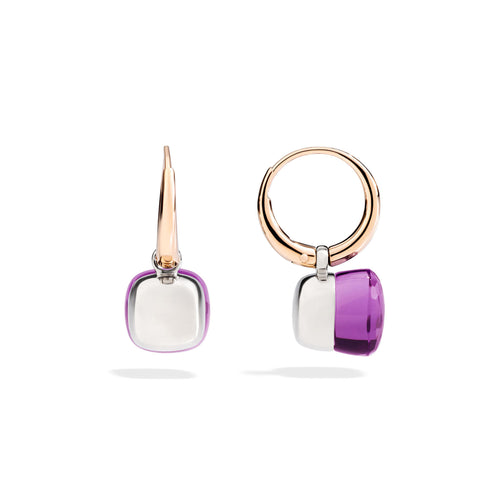Pomellato Nudo Ohrringe (POB2010O6000000OI) aus Bicolor-Gold mit Amethyst