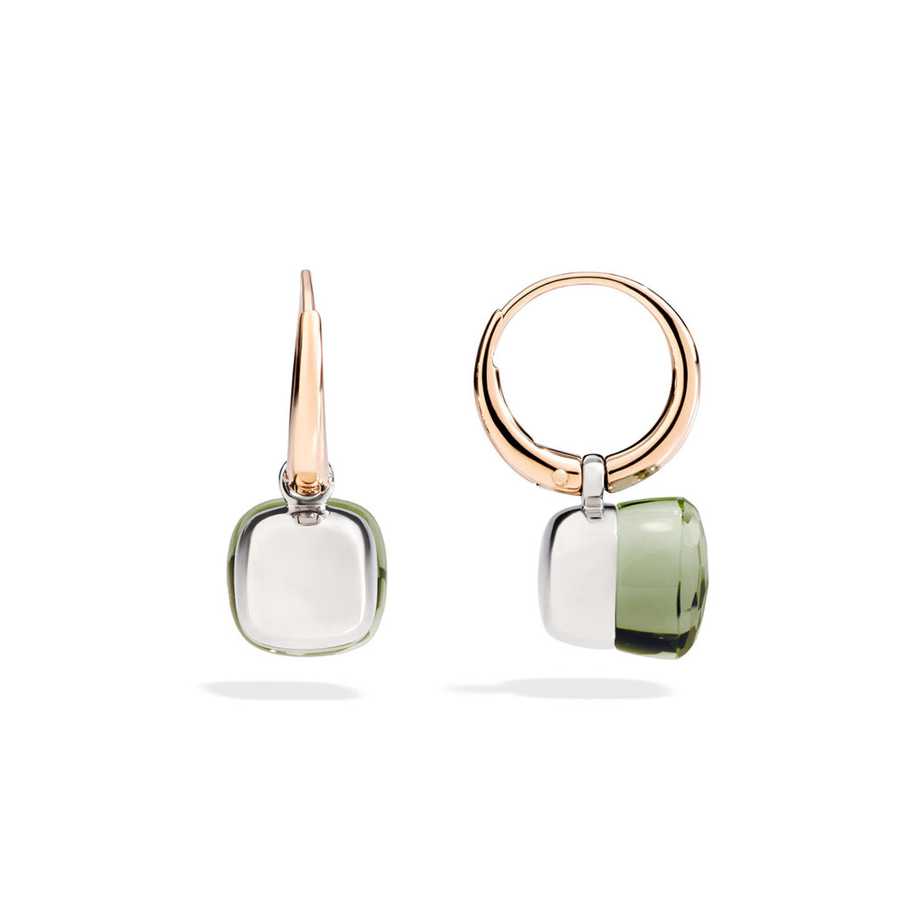Pomellato Nudo Ohrringe (POB2010O6000000PA) aus Bicolor-Gold mit Prasiolith