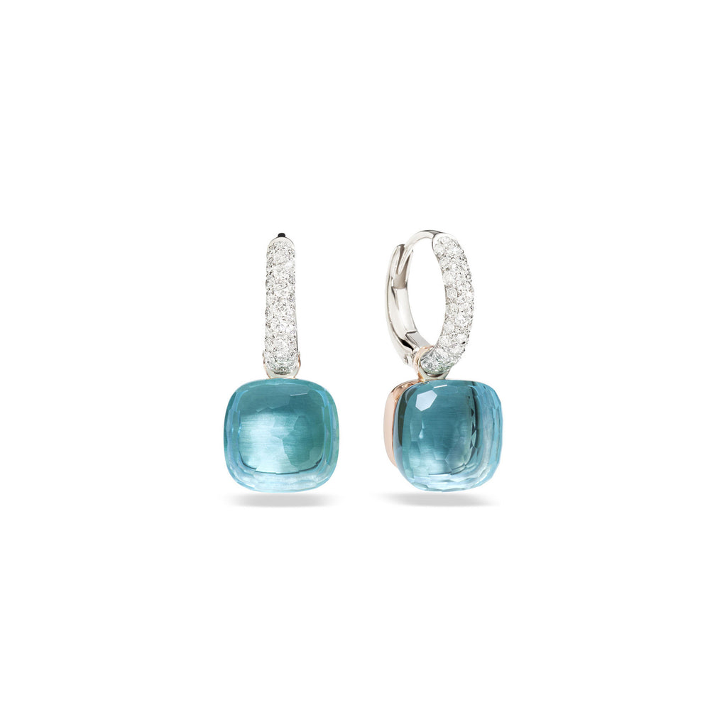 Pomellato Nudo Ohrringe (POB4010O6000DB0OY) aus Bicolor-Gold mit Diamant und Topas