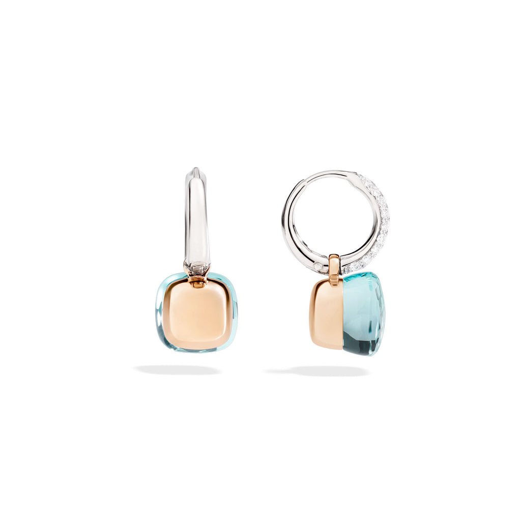 Pomellato Nudo Ohrringe (POB4010O6000DB0OY) aus Bicolor-Gold mit Diamant und Topas