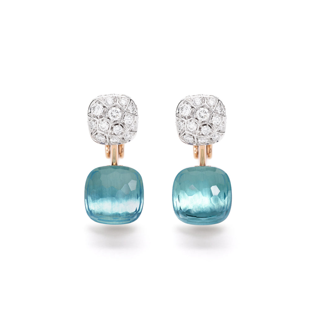 Pomellato Nudo Ohrringe (POC4020O6WHRDB0YY) aus Bicolor-Gold mit Diamant und Topas