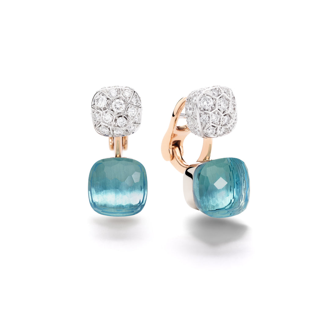 Pomellato Nudo Ohrringe (POC4020O6WHRDB0YY) aus Bicolor-Gold mit Diamant und Topas