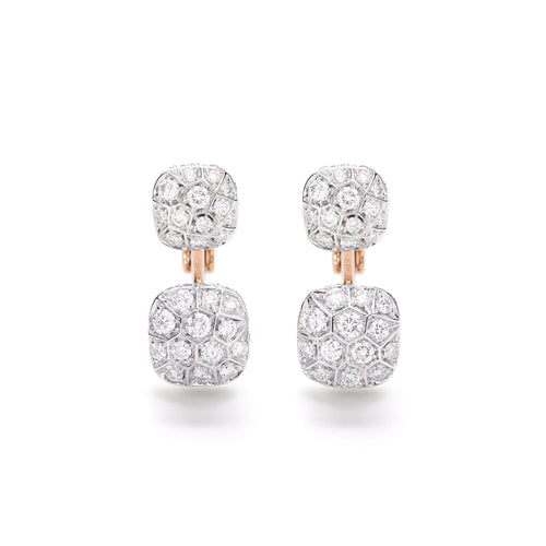 Pomellato Nudo Ohrringe (POC4021O6WHRDB000) aus Bicolor-Gold mit Diamant