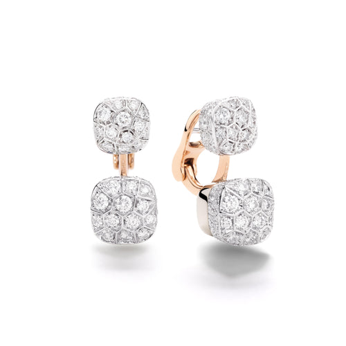 Pomellato Nudo Ohrringe (POC4021O6WHRDB000) aus Bicolor-Gold mit Diamant