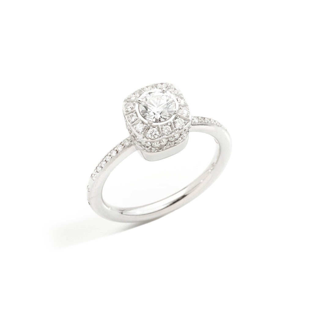 Pomellato Nudo Petit Ring (PAC2100FBWHRGV105) aus Weißgold mit Diamant