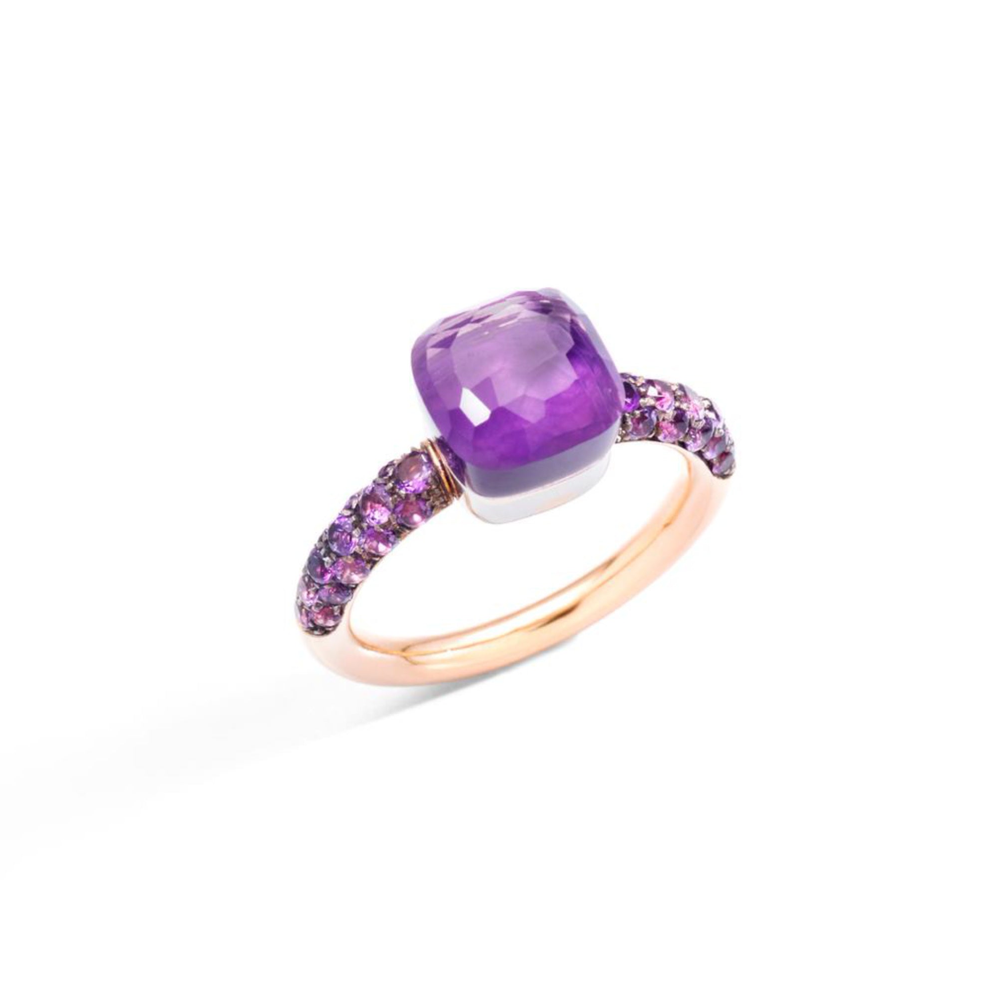 Pomellato Nudo Petit Ring (PAC3000O6BKROI0GL) aus Bicolor-Gold mit Amethyst