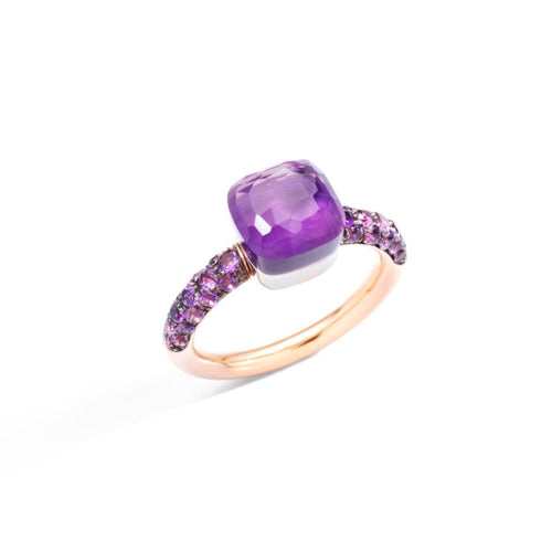 Pomellato Nudo Petit Ring (PAC3000O6BKROI0GL) aus Bicolor-Gold mit Amethyst