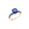 Pomellato Nudo Petit Ring (PAC3000O6BKRZALTL) aus Bicolor-Gold mit Lapislazuli, Saphir und Topas