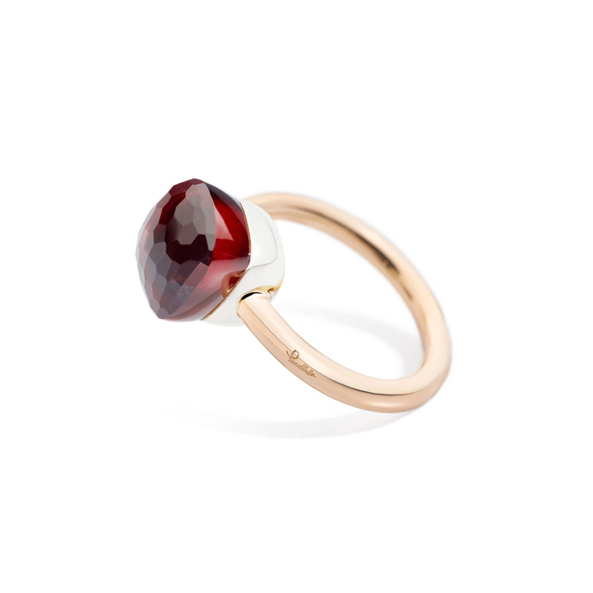 Pomellato Nudo Ring (PAA1100O6000000OG) aus Bicolor-Gold mit Granat