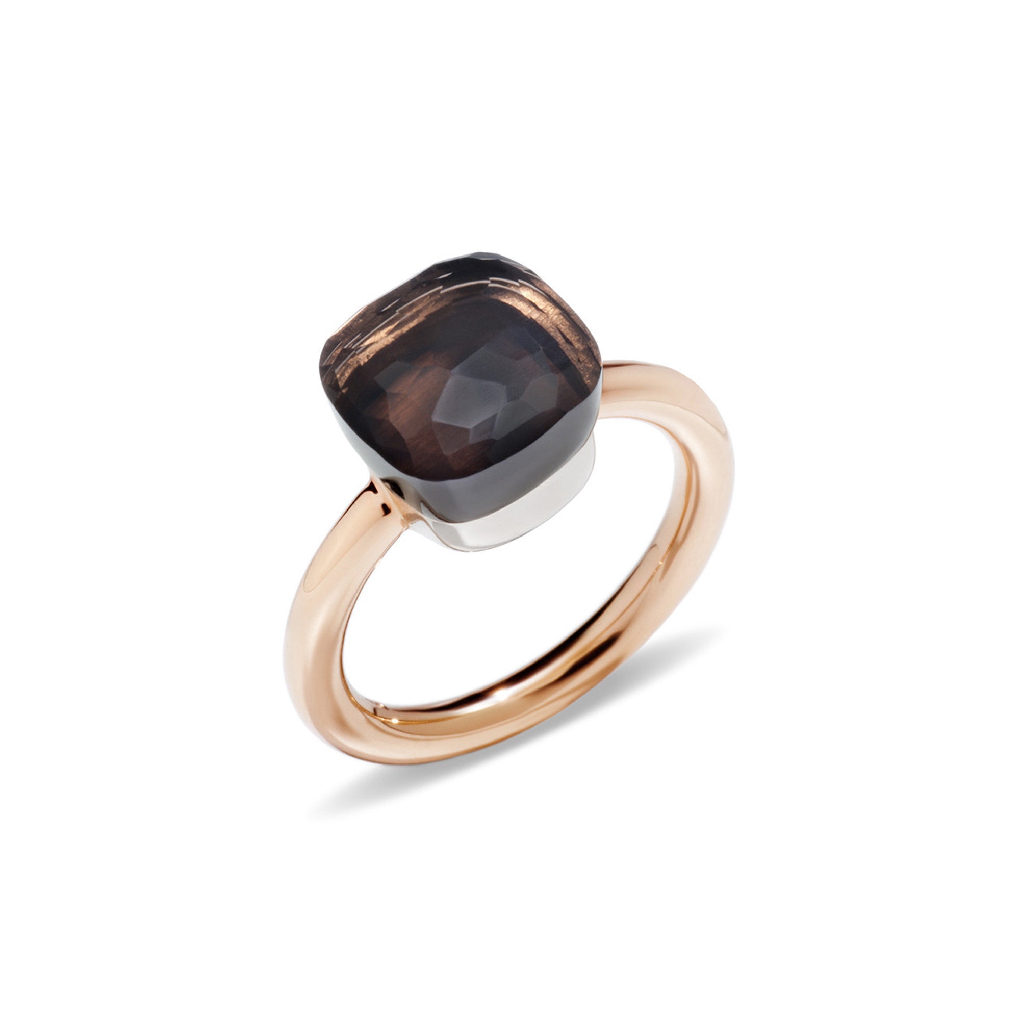 Pomellato Nudo Ring (PAA1100O6000000QF) aus Bicolor-Gold mit Rauchquarz