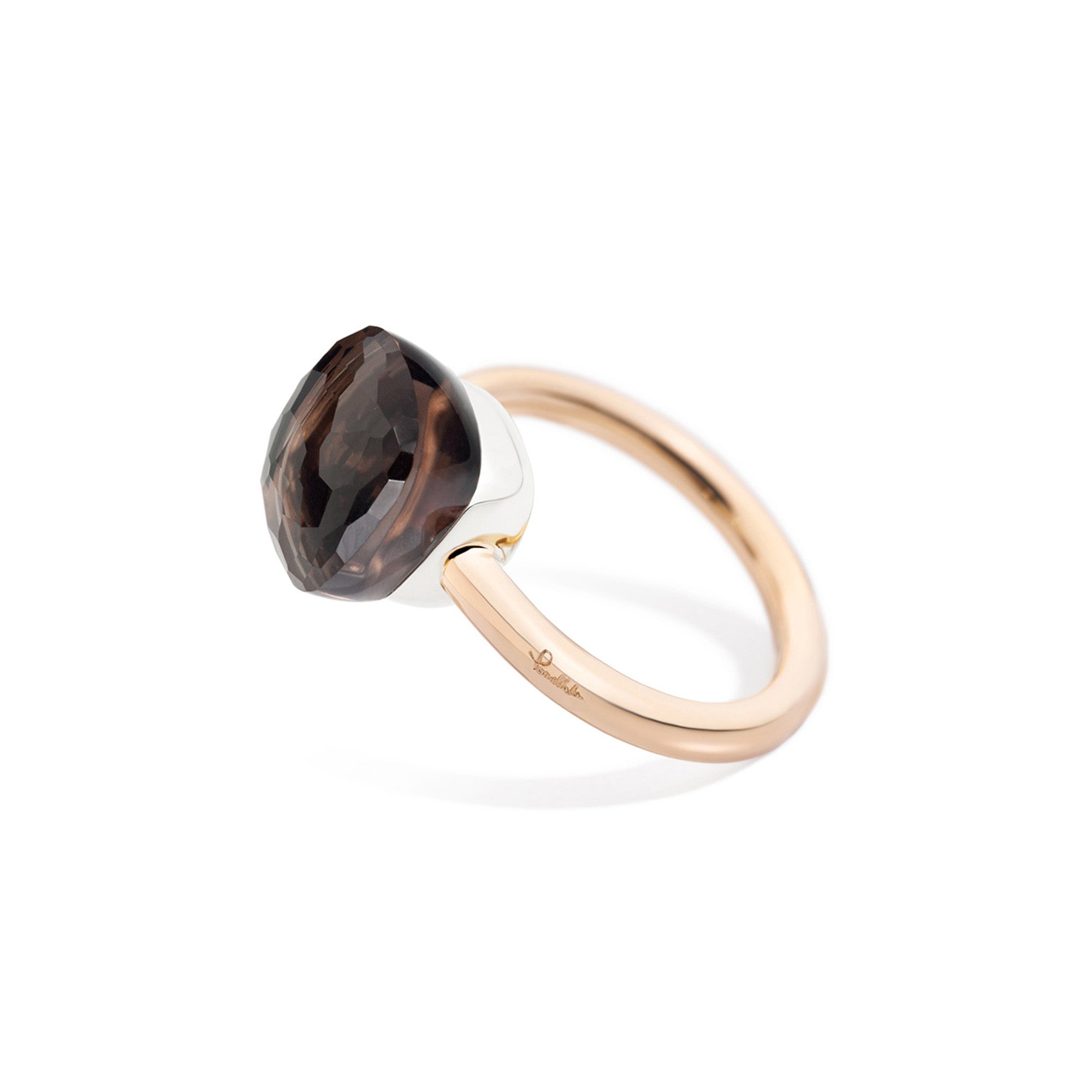 Pomellato Nudo Ring (PAA1100O6000000QF) aus Bicolor-Gold mit Rauchquarz