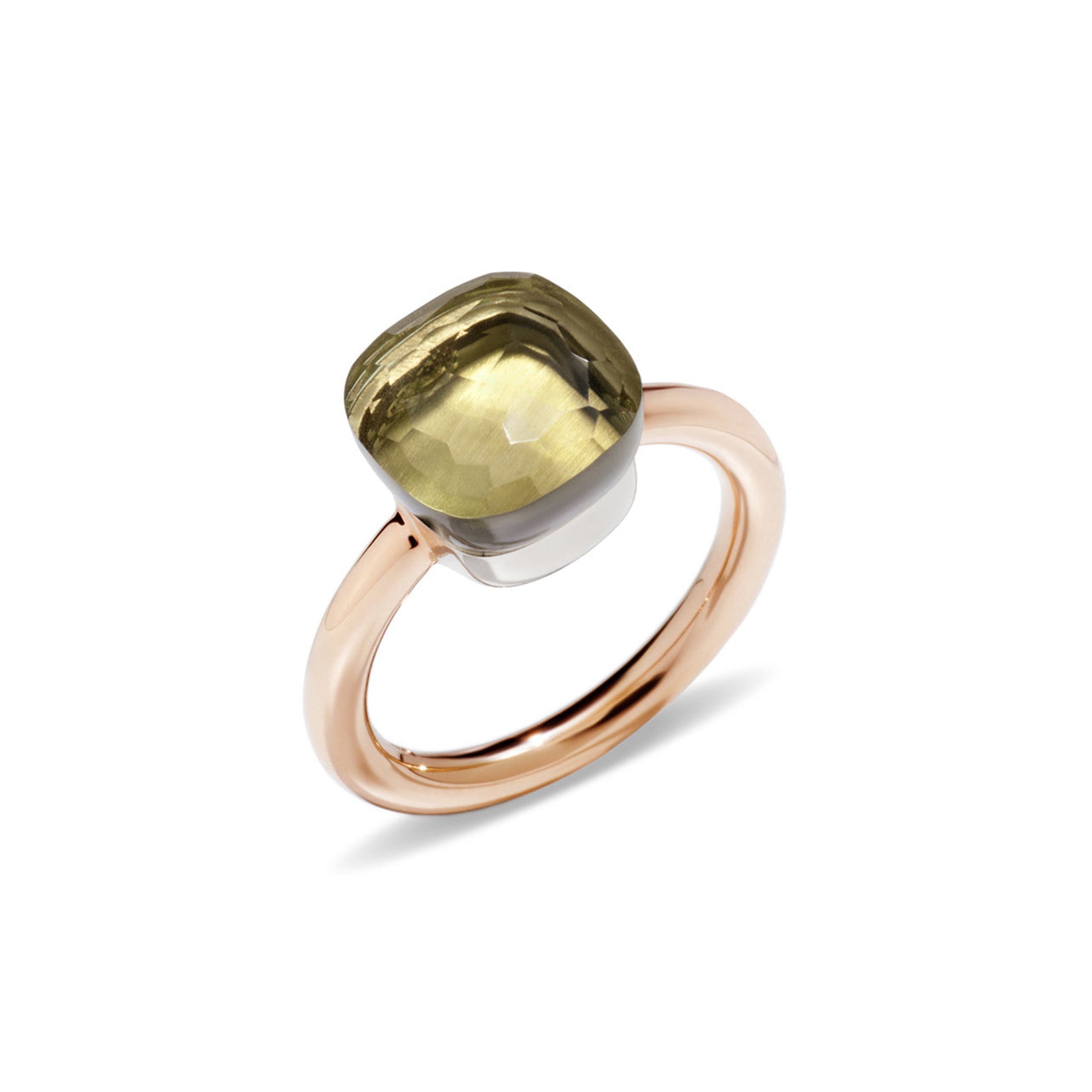 Pomellato Nudo Ring (PAA1100O6000000QL) aus Bicolor-Gold mit Zitronenquarz