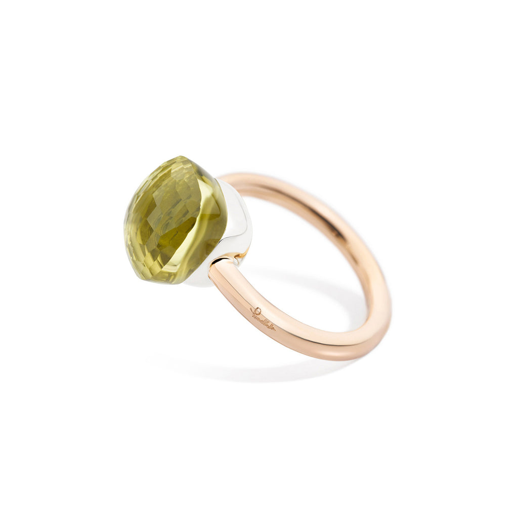 Pomellato Nudo Ring (PAA1100O6000000QL) aus Bicolor-Gold mit Zitronenquarz
