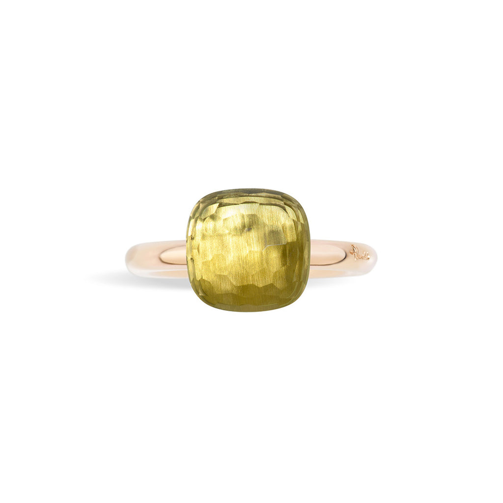 Pomellato Nudo Ring (PAA1100O6000000QL) aus Bicolor-Gold mit Zitronenquarz