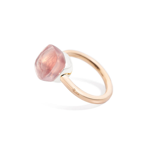 Pomellato Nudo Ring (PAA1100O6000000QR) aus Bicolor-Gold mit Rosenquarz