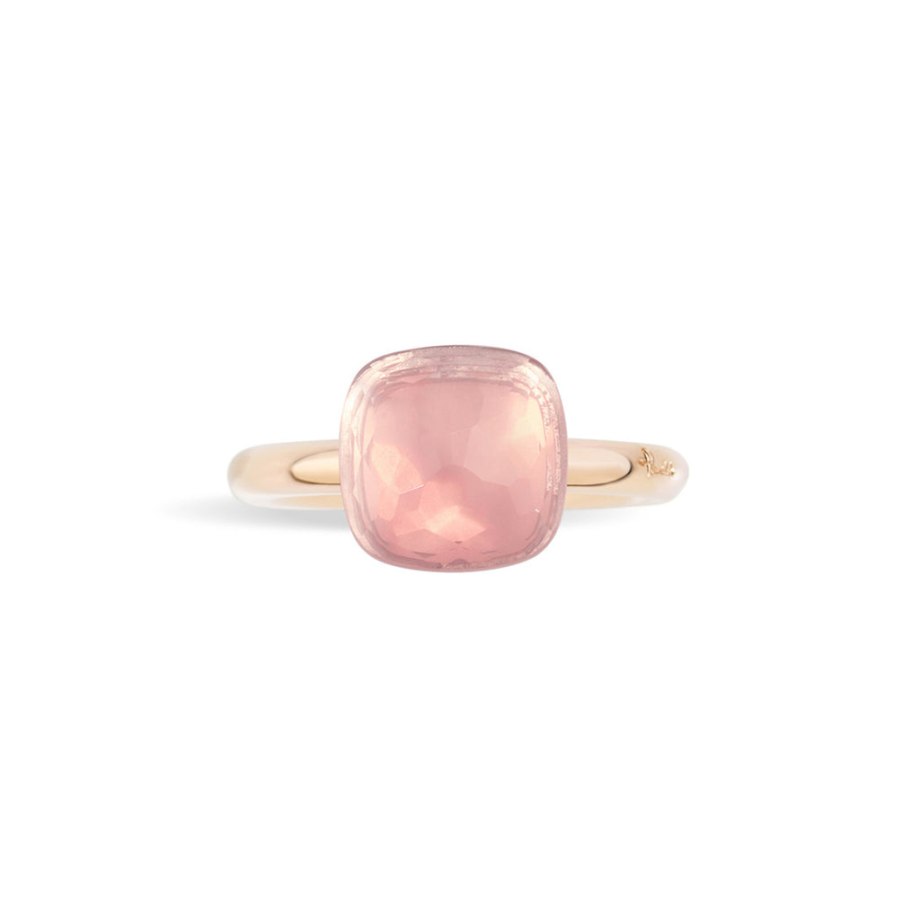 Pomellato Nudo Ring (PAA1100O6000000QR) aus Bicolor-Gold mit Rosenquarz