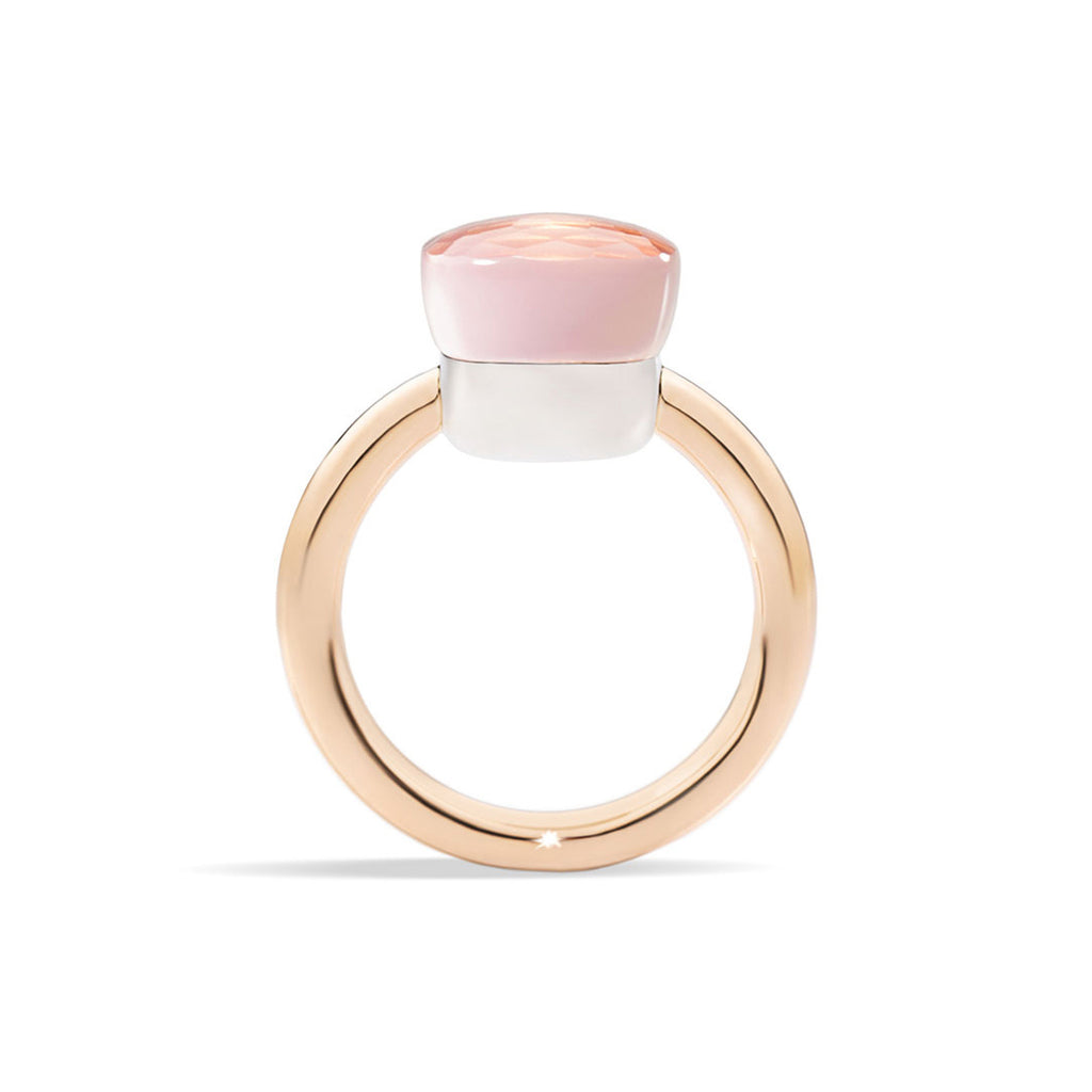 Pomellato Nudo Ring (PAA1100O6000000QR) aus Bicolor-Gold mit Rosenquarz