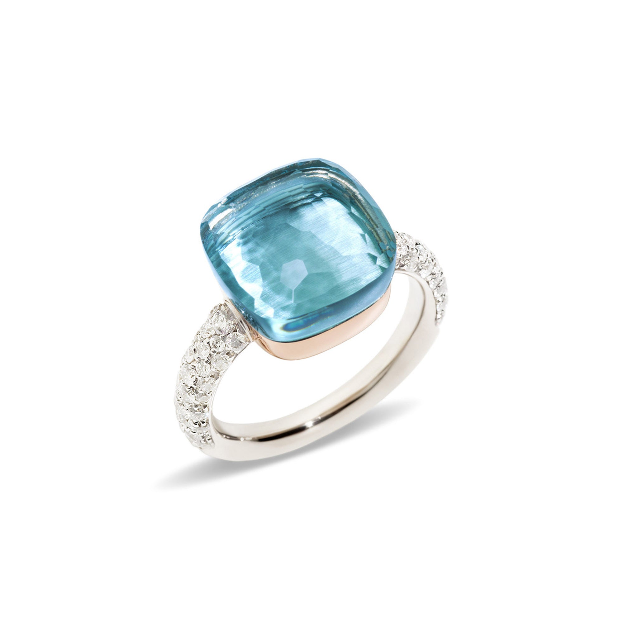 Pomellato Nudo Ring (PAB4010O6000DB0OY) aus Bicolor-Gold mit Diamant und Topas