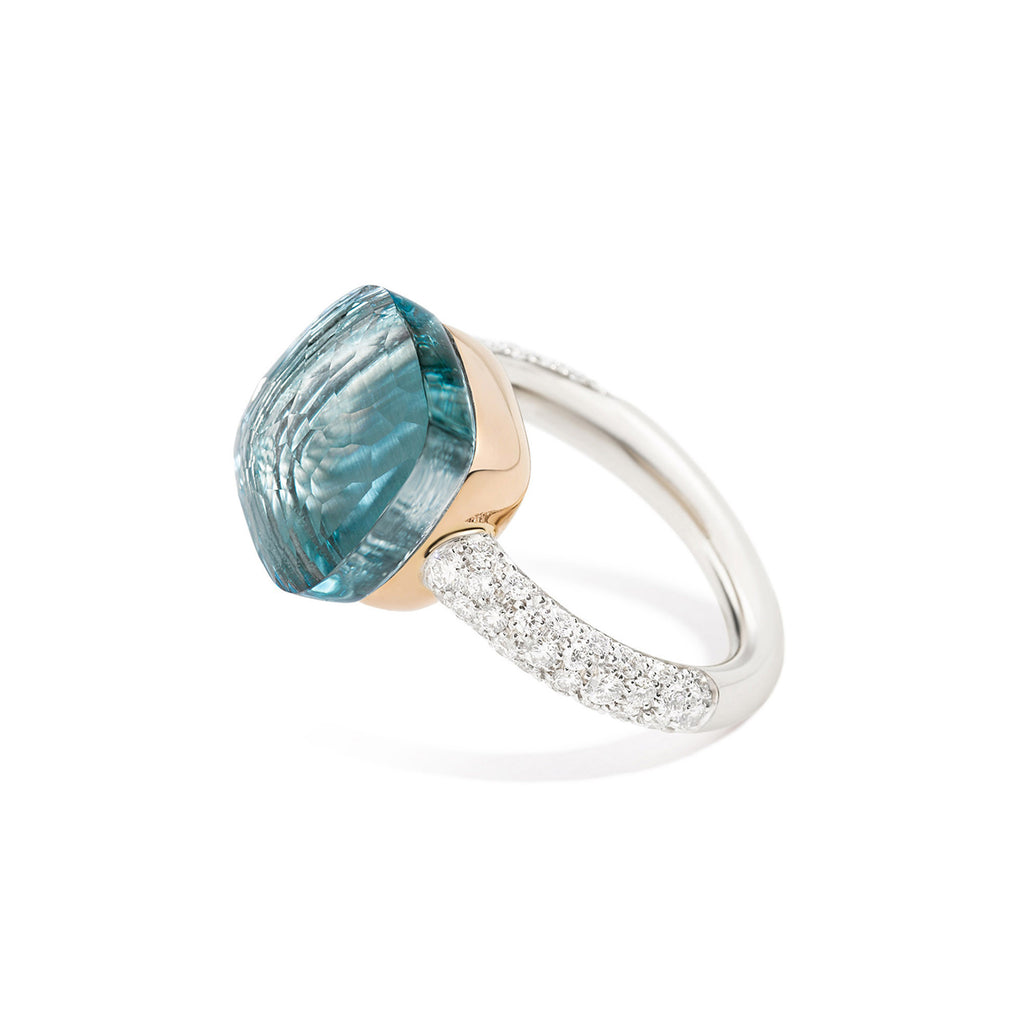 Pomellato Nudo Ring (PAB4010O6000DB0OY) aus Bicolor-Gold mit Diamant und Topas