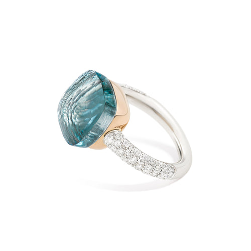 Pomellato Nudo Ring (PAB4010O6000DB0OY) aus Bicolor-Gold mit Diamant und Topas