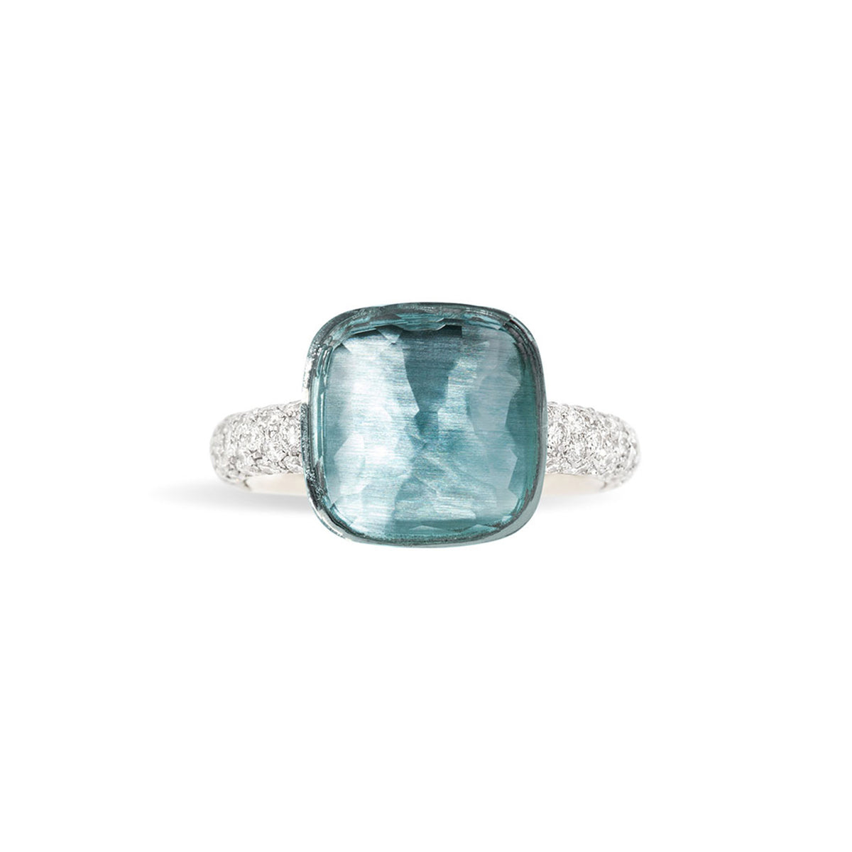 Pomellato Nudo Ring (PAB4010O6000DB0OY) aus Bicolor-Gold mit Diamant und Topas