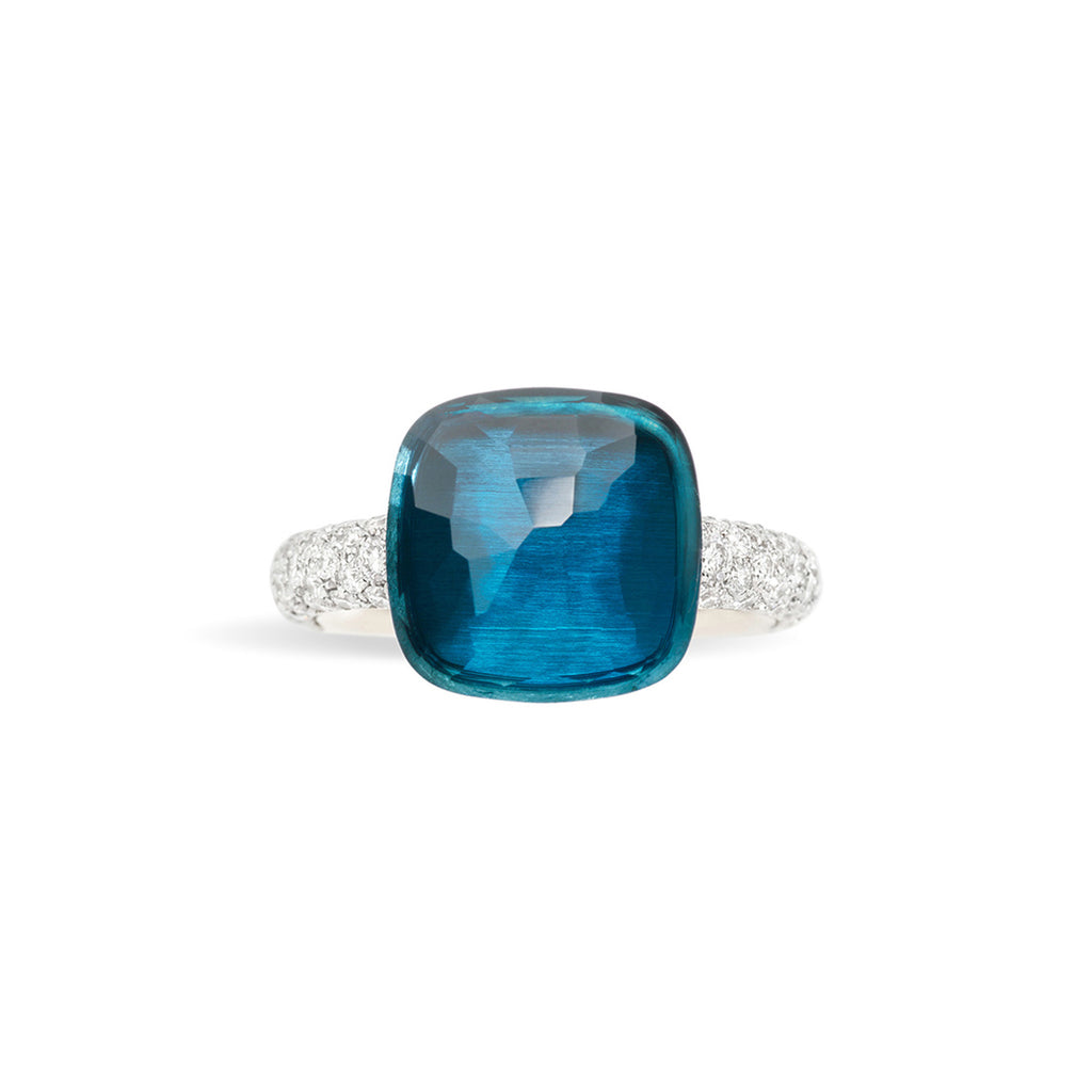 Pomellato Nudo Ring (PAB4010O6000DB0TL) aus Bicolor-Gold mit Diamant und Topas
