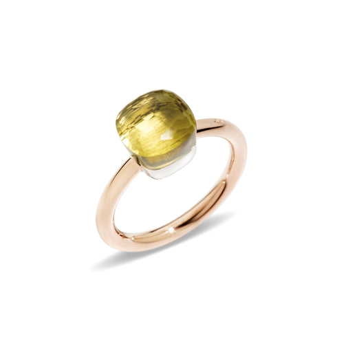 Pomellato Nudo Ring (PAB4030O6000000QL) aus Bicolor-Gold mit Zitronenquarz