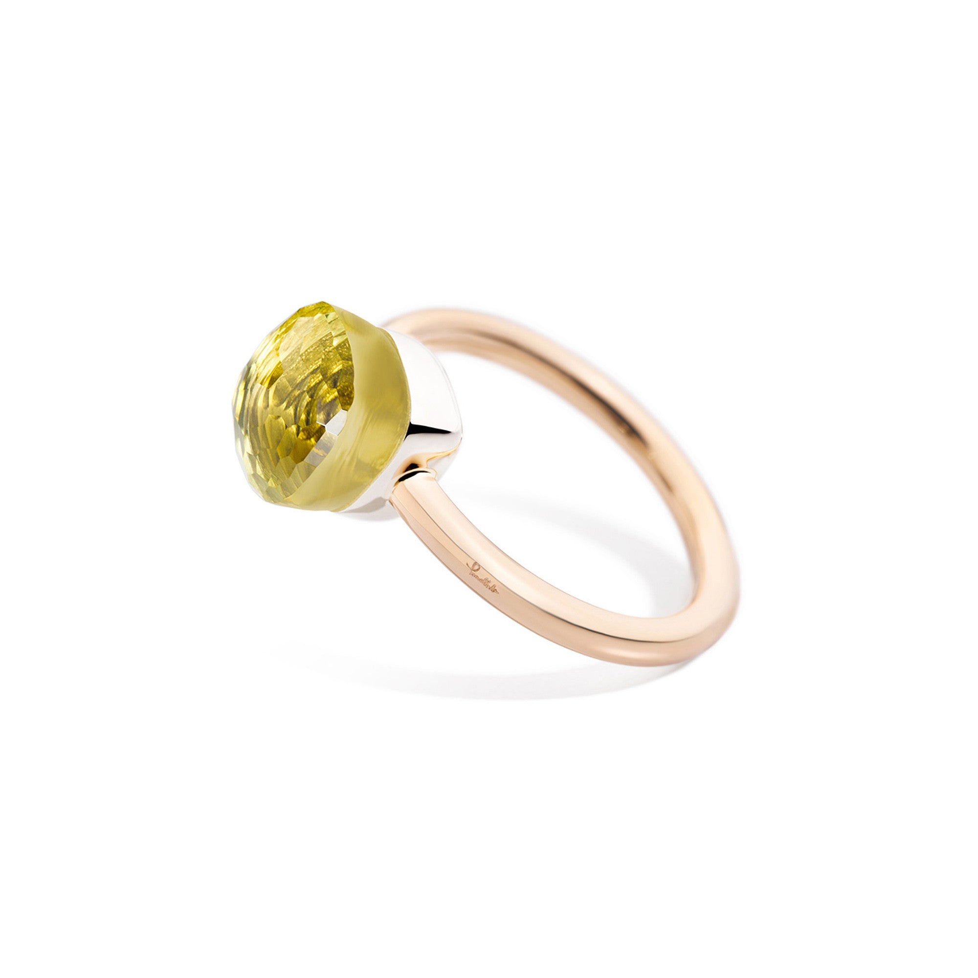 Pomellato Nudo Ring (PAB4030O6000000QL) aus Bicolor-Gold mit Zitronenquarz