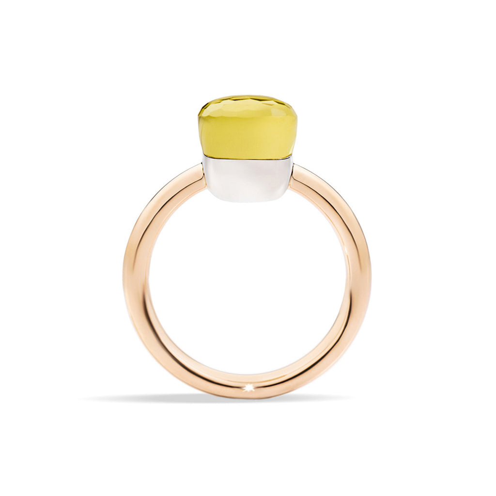 Pomellato Nudo Ring (PAB4030O6000000QL) aus Bicolor-Gold mit Zitronenquarz