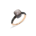 Pomellato Nudo Ring (PAB7040OT000DBKOS) aus Roségold, Titan mit Diamant und Obsidian
