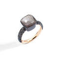 Pomellato Nudo Ring (PAB9050OT000DBKOS) aus Roségold, Titan mit Diamant und Obsidian
