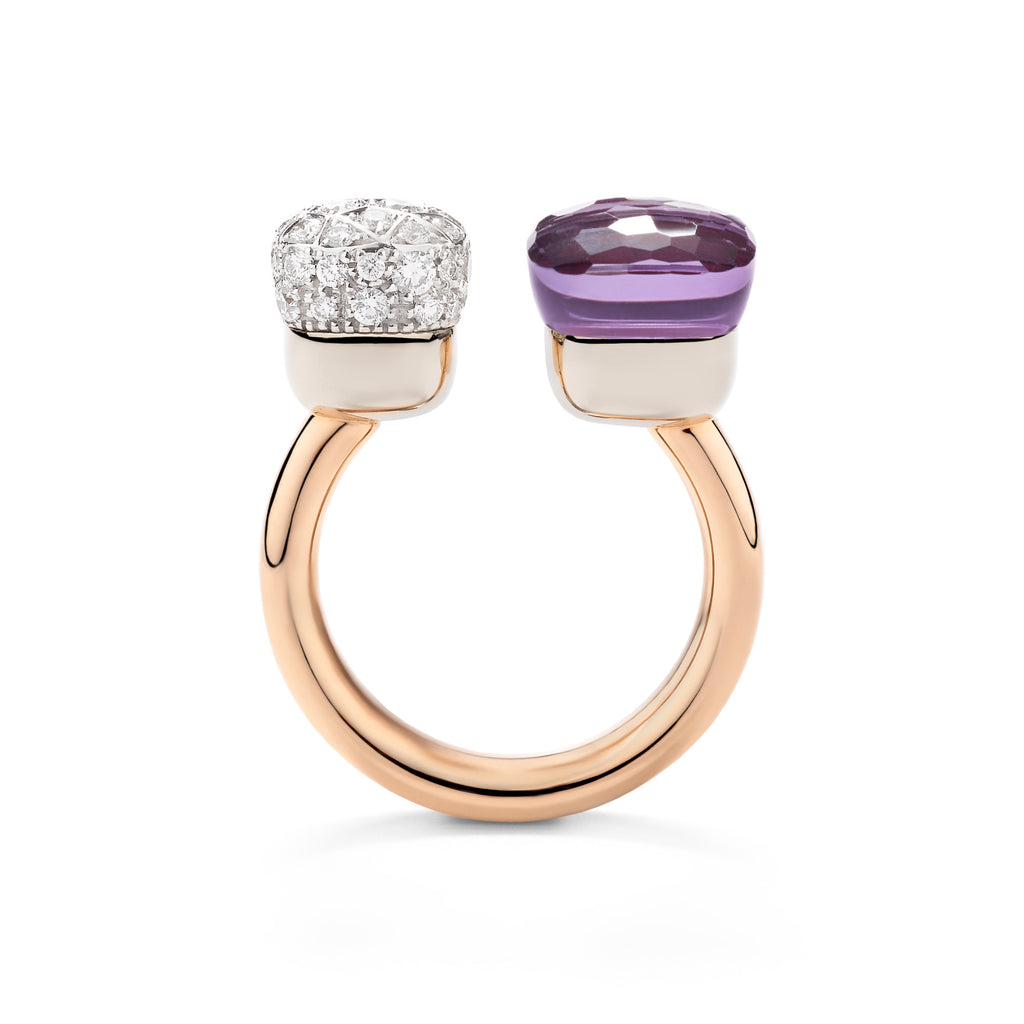 Pomellato Nudo Ring (PAC4020O6WHRDB0IY) aus Bicolor-Gold mit Amethyst und Diamant