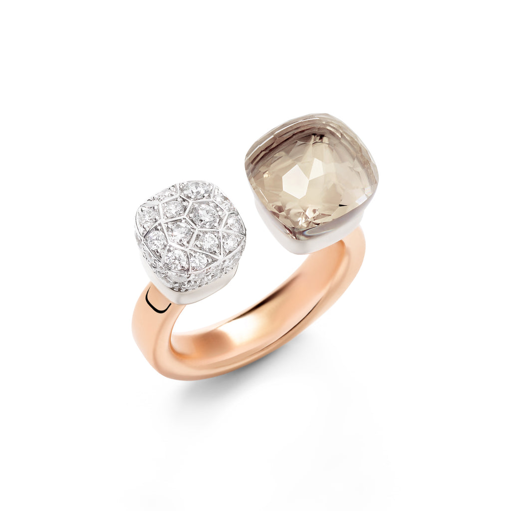 Pomellato Nudo Ring (PAC4020O6WHRDB0TB) aus Bicolor-Gold mit Diamant und Topas