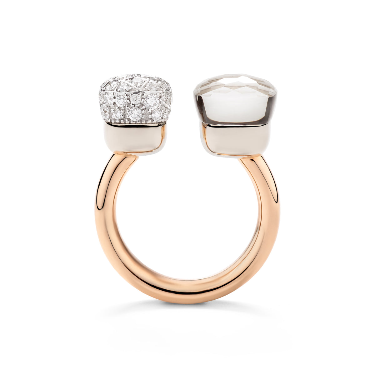 Pomellato Nudo Ring (PAC4020O6WHRDB0TB) aus Bicolor-Gold mit Diamant und Topas