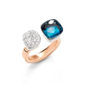 Pomellato Nudo Ring (PAC4020O6WHRDB0TL) aus Bicolor-Gold mit Diamant und Topas