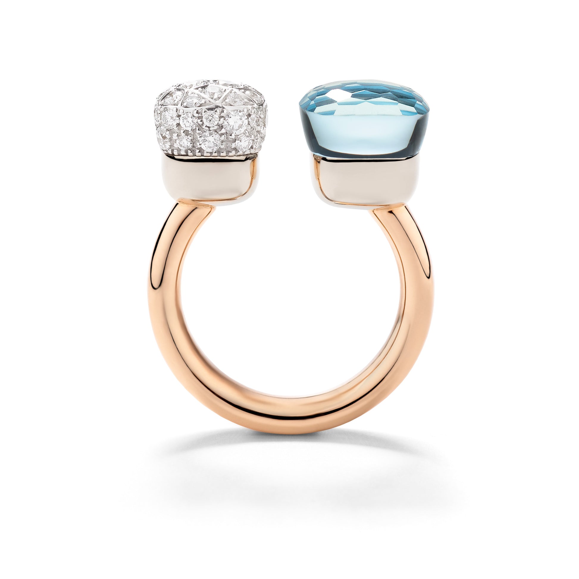 Pomellato Nudo Ring (PAC4020O6WHRDB0YY) aus Bicolor-Gold mit Diamant und Topas