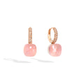 Pomellato Nudo Rosenquarz Ohrringe (POB4010O6000BRCQR) aus Bicolor-Gold mit Diamant und Rosenquarz
