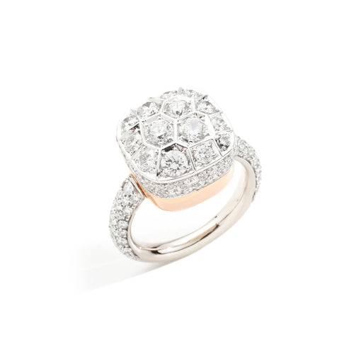 Pomellato Nudo Solitaire Ring (PAC2026O6WHRDB000) aus Bicolor-Gold mit Diamant