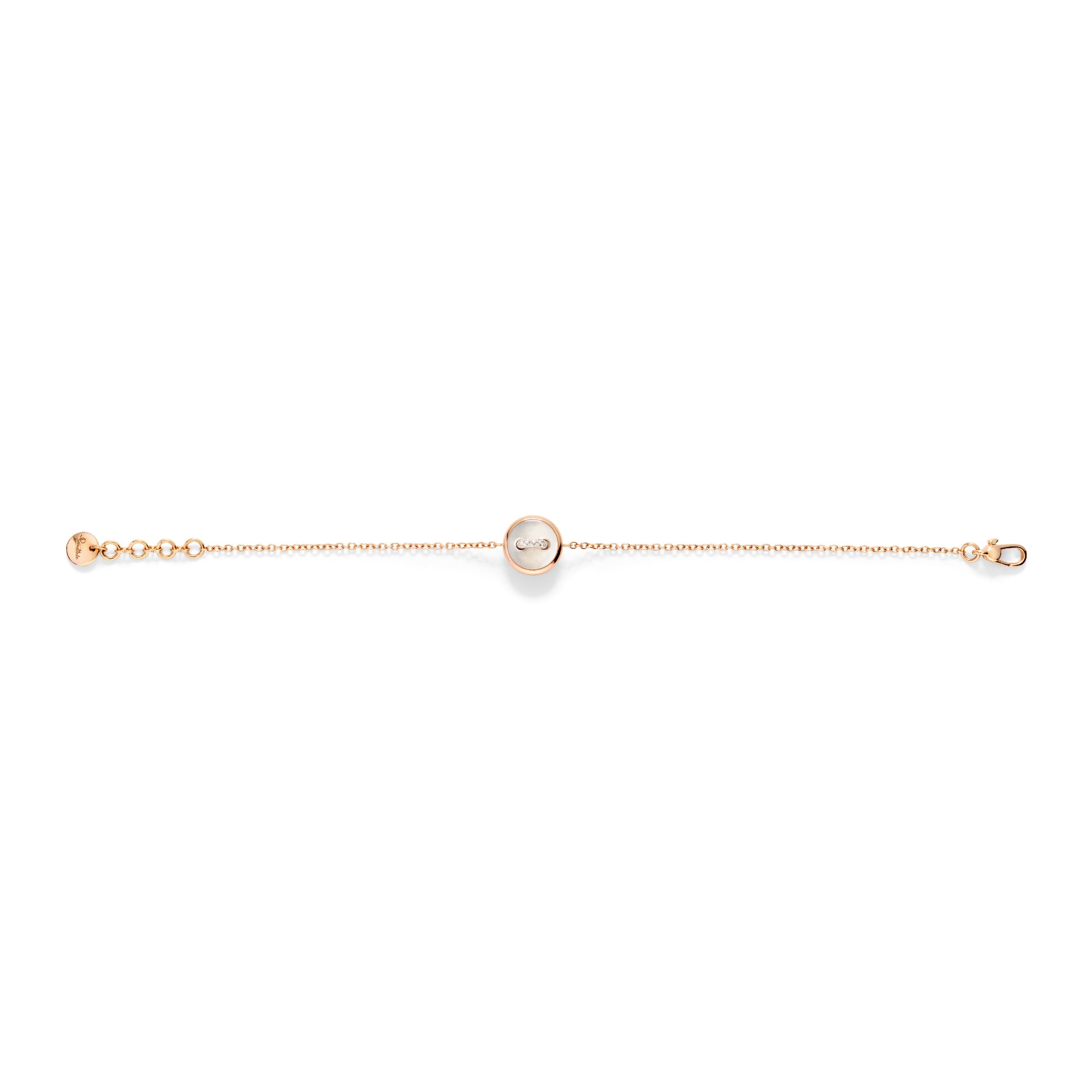 Pomellato Pom Pom Dot Armband (PBC4030O7WHRDB0MP) aus Roségold mit Diamant und Perlmutt