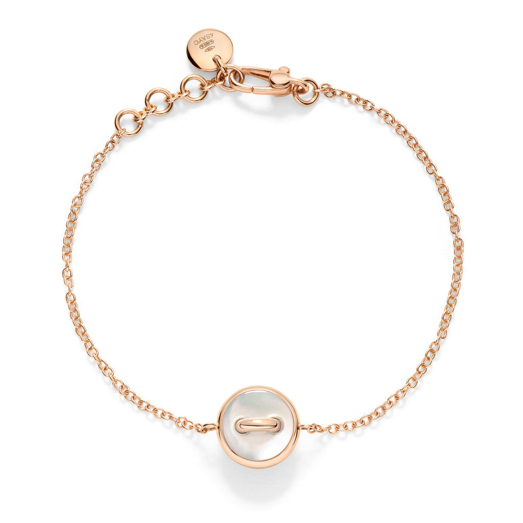 Pomellato Pom Pom Dot Armband (PBC4031O7WHRDB0MP) aus Roségold mit Diamant und Perlmutt